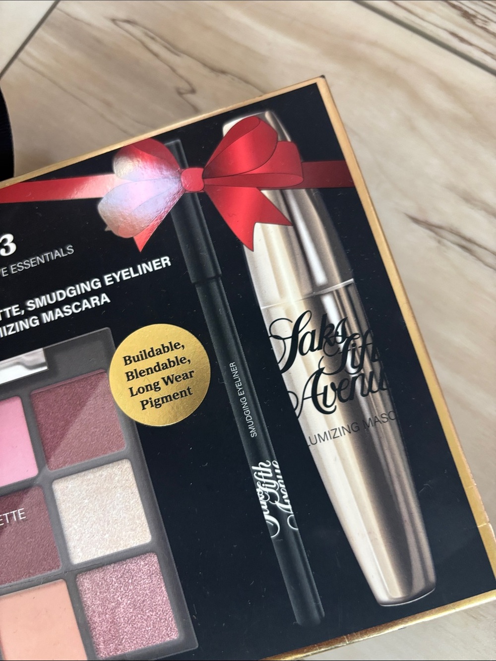 Saks Fifth Avenue Pink & Rose Eyeshadow Palette Trio with Mascara and Eyeliner - Picture 2 of 3